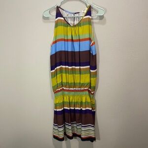 Dylan stripe mini dress smocked waist